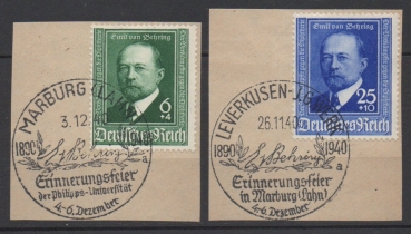 Michel Nr. 760 - 761, Diphtherie-Serum auf Briefstück.